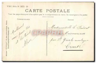 Dziewczyna w pelerynie trzymająca bukiet winorośli — Wesołych Świąt — VBC Série N° 3275 — Rewers