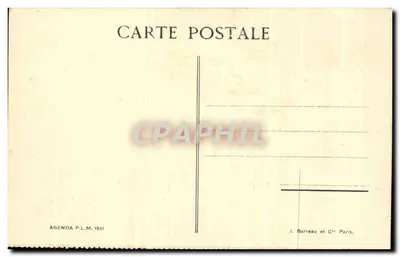 Lago de Annecy — vista panorámica con montañas — Agenda P.L.M. 1931 — Reverso