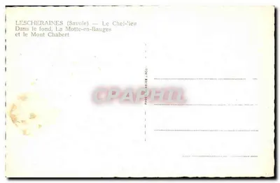 Lescheraines (Savoie) — Siedziba gminy — W tle: La Motte-en-Bauges i Mont Chabert — Rewers