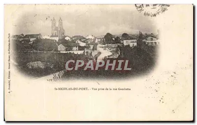 St-NICOLAS-DU-PORT — Visão tirada da rue Gambetta — A. Renauld, Editor, St-Nicolas-du-Port