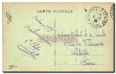 Bordeaux - Porta de Borgonha — editor Cartes 'La Cigogne' n°45 — Verso
