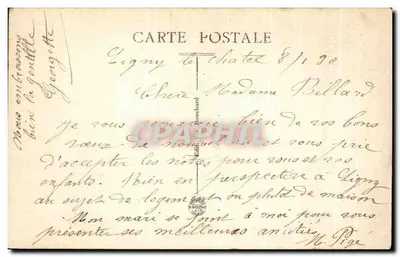 Ligny-le-Châtel (Yonne) — Estrada de Pontigny — Verso