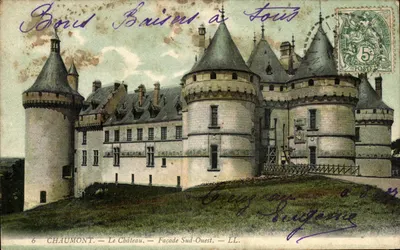 Bilhete postal antigo Chaumont Le Chateau Facade Sud Ouest