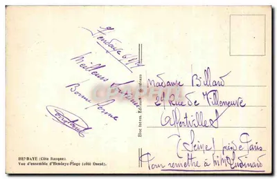 Hendaye (Côte Basque) — Pejzaż Hendaye (z zachodu) — Bloc Itérés, Wydawcy, Bordeaux — Rewers