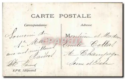 Mulher regando flores — texto impresso « De mille souhait je l'arrose » — n°155 — Verso
