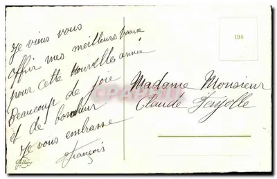 Carpintero y flores — Feliz Año — Gallarc, n°194 — Reverso