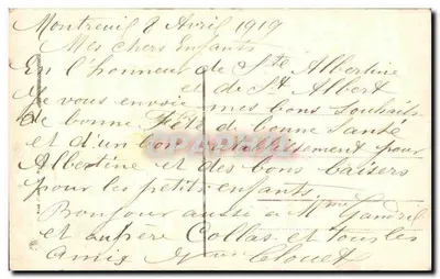 Bukiet róż i pionów — Mesange, nr 956 — 1919 — Rewers
