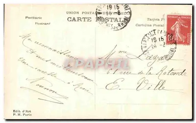 Dziewczyna z koszykiem kwiatów — wydawca P.H. Paryż, nr 146 — Rewers