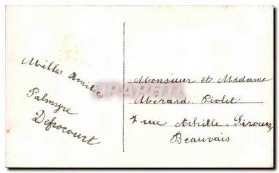 Mulher em vestido rosa segurando um calçado e flores — Boas Festas — Poste Francesa n°945 — Verso