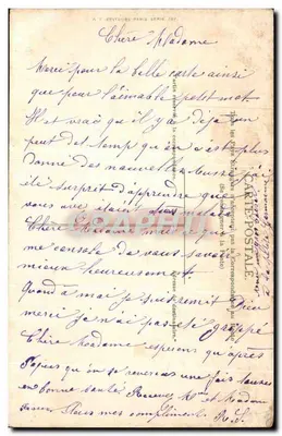 Stara pocztówka Fantazja: Cigani i pies — Rewers