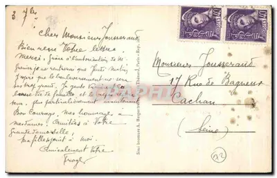 Bilhete postal antigo La Ferte Bernard Igreja dos Marais — Verso