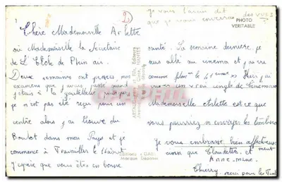 Ecommoy — Vista de seus monumentos e castelos — Edições Artaud Frères et Fils, Nantes — Verso