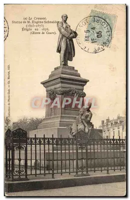 Le Creusot — Estátua do Sr. Eugène Schneider (1805-1875) — Erguida em 1878. (Obra de Chapu). Coleção do Photo-Gab. — Ch. Martel, editor