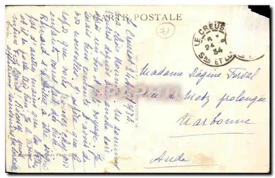 Bilhete postal antigo Le Creusot Vista Panoramica Bassin De La Marolle — Verso