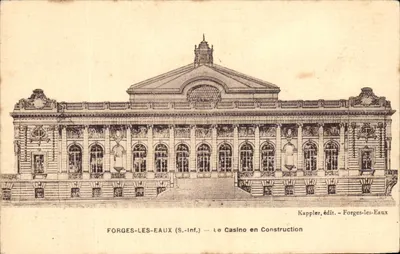Forges-les-Eaux (S.-Inf.) — O Casino em Construção — Kappler, editor — Forges-les-Eaux
