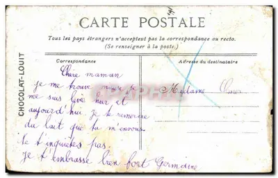 Palais de Versailles — Cabinet du Conseil — Édité pour le CHOCOLAT-LOUIT — Verso