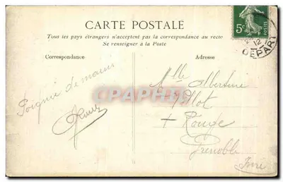 Bilhete postal antigo Versalhes Le Perit Triagon Quarto de Dormir de Maria Antonieta — Verso