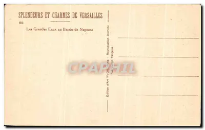 De Grote Wateren bij het Bassin van Neptunus — Versailles — Editeurs d'Art YVON, Parijs — Achterkant