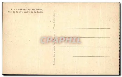 L'Abbazia di Solesmes — Vista della riva destra della Sarthe — Edizione delle « Amis de Solesmes » — Verso