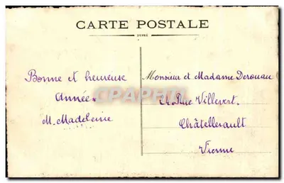 Galho de visco — Bom Ano 1922 — Carta postal Dupré — Verso