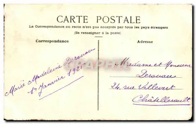 Fioletowe kwiaty — Szczęśliwy Nowy Rok 1925 — Rewers