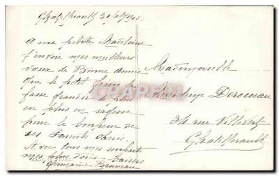 Dois crianças em uma luge nevada — Misangé 496 — editor Misangé — Verso