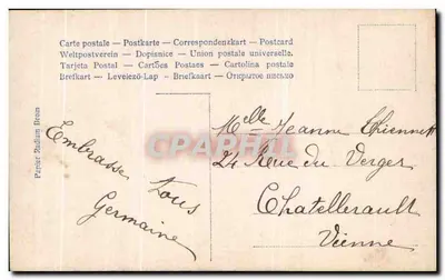Młoda kobieta w profilu — portret — wydawca Papier Radium Brom, nr 125 — Rewers