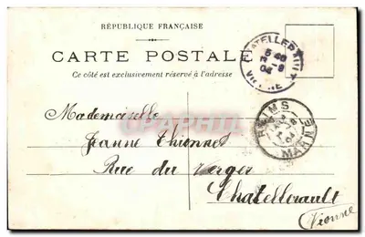 Violeta: Nantes — Carta postal ilustrada com um buquê de violetas — editor não visível — Verso
