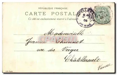 Ano Novo — flores azuis — G.B. Paris — Verso
