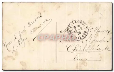 Child with Bouquet of Flowers — Decor of Bridge and River — Publisher S.S. n°3567 — Back