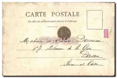 Cuidado com o mal de mar! — Caricatura de um passageiro em um trem — L'Aubaine, N°11 — Verso