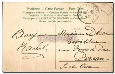 Violettes — bouquet orné de ruban — éditeur 'POSTES' n° 416 — Rewers
