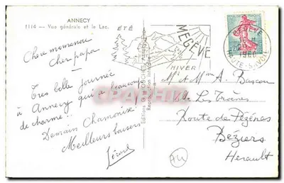 Annecy — Ogólny widok i jezioro — Wydawnictwo G. Ochiet — Rewers