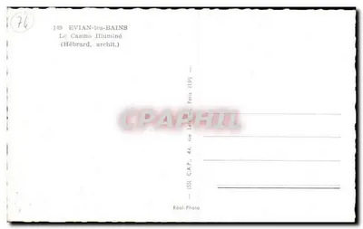 Evian-les-Bains — Oświetlony Kasyno — C.A.P. Paryż — Rewers