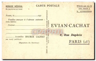 Evian-les-Bains — ogólny widok stacji — Wydawca EVIAN-CACHAT — Rewers