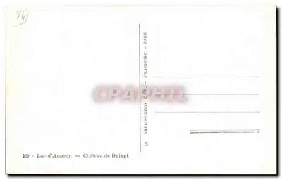 Lago d'Annecy — Castello di Duingt — editore REAL-PHOTO, Parigi — Verso