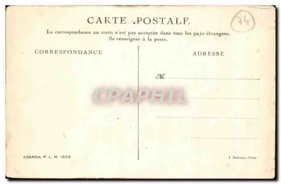 Glacier du Mont Blanc — scène de montagne enneigée avec trois grimpeurs — éditeur AGENDA P. L. M. 1925 — Verso