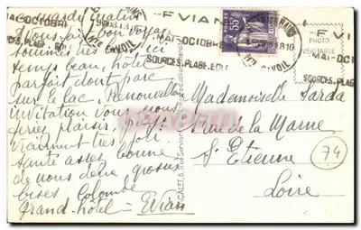 ÉVIAN-LES-BAINS (H.les voie) Widok z Portu i Wybrzeża Szwajcarskiego — P.1 — Rewers