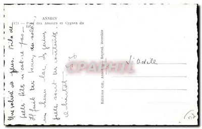 Annecy — Ponte dos Amantes e Cisnes do Lago — Éditions GIL, n° 1171 — Verso