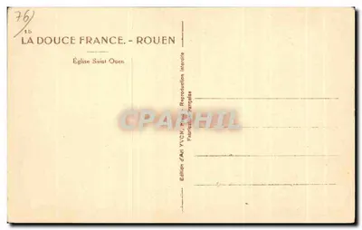 Église Saint-Ouen — Rouen — Édition d'Art YVON — Verso