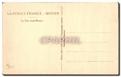 La Tour Saint-Romain — Rouen — Édition d'Art YVON — Verso