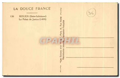 Pałac Sądu w Rouen — (Seine-Inférieure) — Éditions d'Art Yvine, Paryż — Rewers