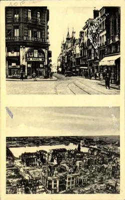 Rouen — Rue Grand-Pont — vue de la ville et de ses décombres