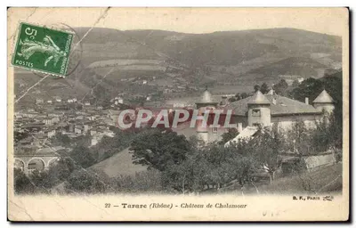Bilhete postal antigo Tarare Castelo do Chalamour
