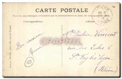 Turdine (Rhône) — Barragem e descarregador do Rio — editor Tarare, n° 69 — Verso