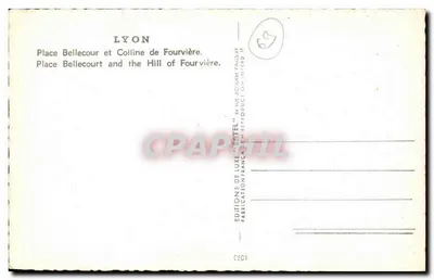 Place Bellecour — Colina de Fourvière — Edições de Luxo N. Estel, Lyon — Verso