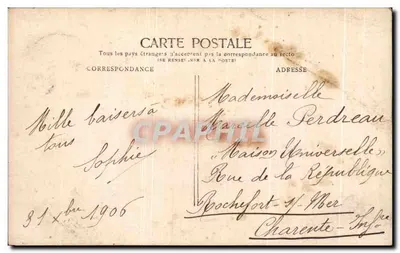 Mulher com buquê de flores — Bom ano — Stebbing Fot. Paris, n°219 — Verso