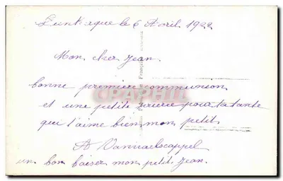 Menina lendo à mesa — lâmpada com abajur rosa e estátua de Cupido — editor S. n° 4893 — Verso