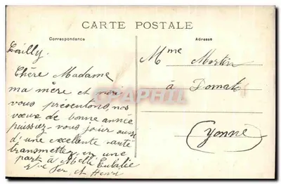 Zimowy krajobraz — dekor z hortensji — wydawca anonimowy, n° 601 — Rewers