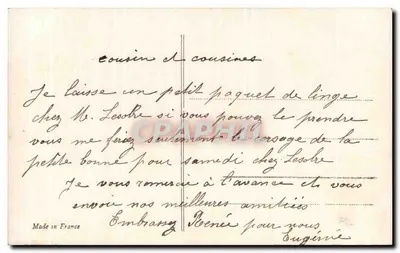 Menina segurando rosas — Fauvotte 1404 — Verso
